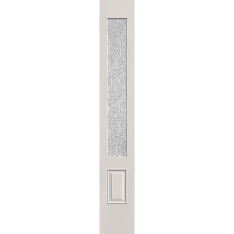 Rain flush glazed hurricane-rated fiberglass sidelite panel, 3/4 lite, 12" x 80", white satin smooth finish