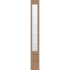 5 light grille flush glazed hurricane-rated fiberglass sidelite panel, 3/4 lite, 12" x 96", tan woodgrain finish, white grilles between glass