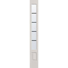 5 light grille flush glazed fiberglass sidelite panel, 3/4 lite, 12" x 96", white satin smooth finish, black grilles between glass