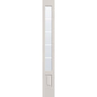 5 light grille flush glazed fiberglass sidelite panel, 3/4 lite, 12" x 96", white satin smooth finish, white grilles between glass