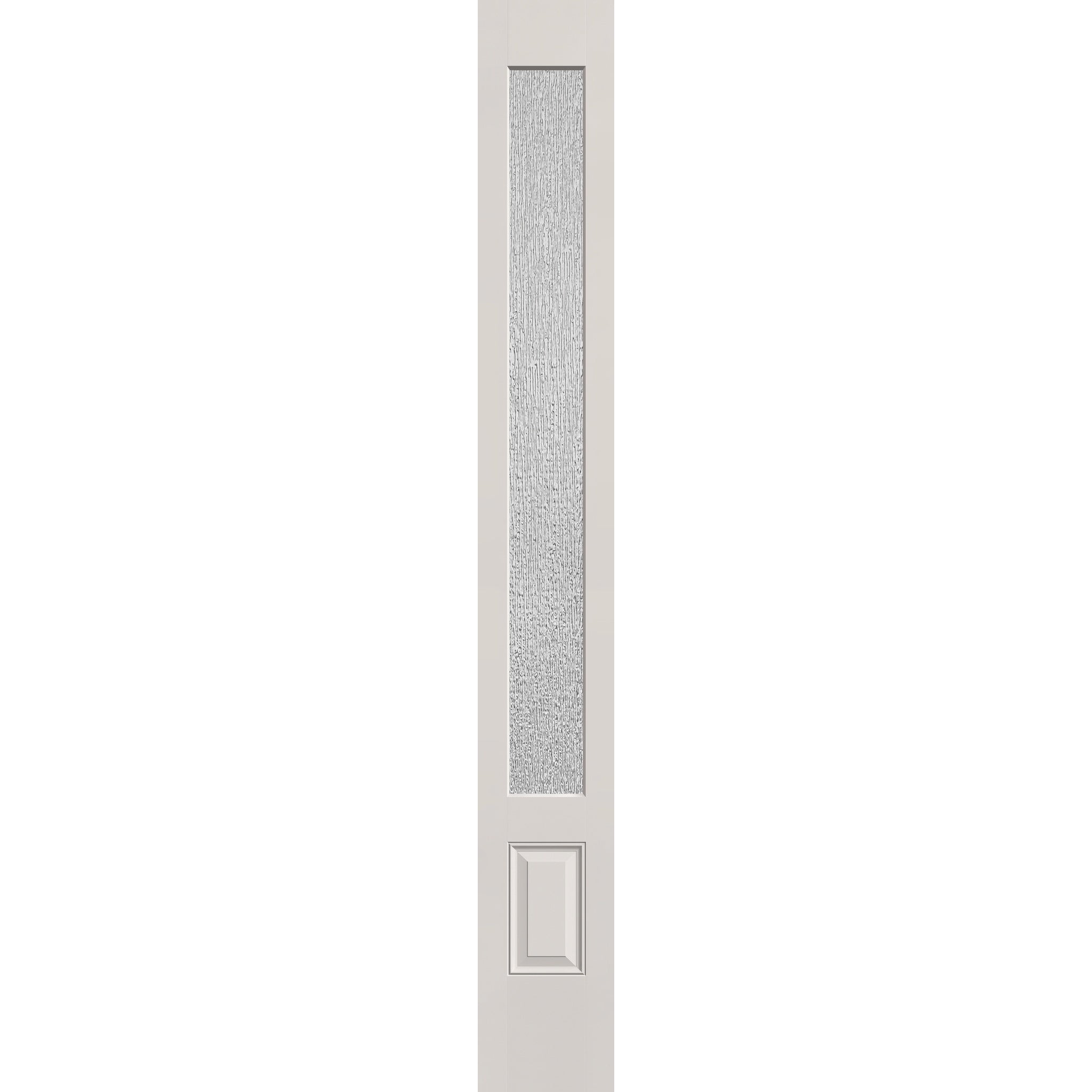 Rain flush glazed fiberglass sidelite panel, 3/4 lite, 12" x 96", white satin smooth finish