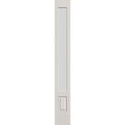 Frost flush glazed hurricane-rated fiberglass sidelite panel, 3/4 lite, 12" x 96", white satin smooth finish