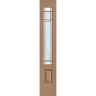 Berkley flush glazed fiberglass sidelite panel, 3/4 lite, 14" x 80", tan woodgrain finish, Patina caming