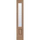 2 light grille flush glazed fiberglass sidelite panel, 3/4 lite, 14" x 80", tan woodgrain finish, black grilles between glass