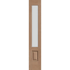 Frost flush glazed hurricane-rated fiberglass sidelite panel, 3/4 lite, 14" x 80", tan woodgrain finish