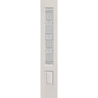 Austin flush glazed fiberglass sidelite panel, 3/4 lite, 14" x 80", white satin smooth finish, Satin Nickel caming