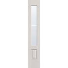 2 light grille flush glazed fiberglass sidelite panel, 3/4 lite, 14" x 80", white satin smooth finish, white grilles between glass