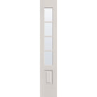 Clear flush glazed hurricane-rated fiberglass sidelite panel, 3/4 lite, 14" x 80", white satin smooth finish