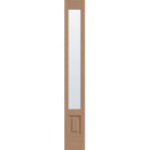 Clear flush glazed fiberglass sidelite panel, 3/4 lite, 14" x 96", tan woodgrain finish