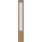 Frost flush glazed fiberglass sidelite panel, 3/4 lite, 14" x 96", tan woodgrain finish