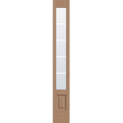 5 light grille flush glazed fiberglass sidelite panel, 3/4 lite, 14" x 96", tan woodgrain finish, white grilles between glass