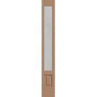 Micro-Granite flush glazed hurricane-rated fiberglass sidelite panel, 3/4 lite, 14" x 96", tan woodgrain finish