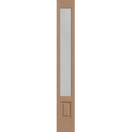 Micro-Granite flush glazed hurricane-rated fiberglass sidelite panel, 3/4 lite, 14" x 96", tan woodgrain finish