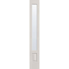 Clear flush glazed fiberglass sidelite panel, 3/4 lite, 14" x 96", white satin smooth finish