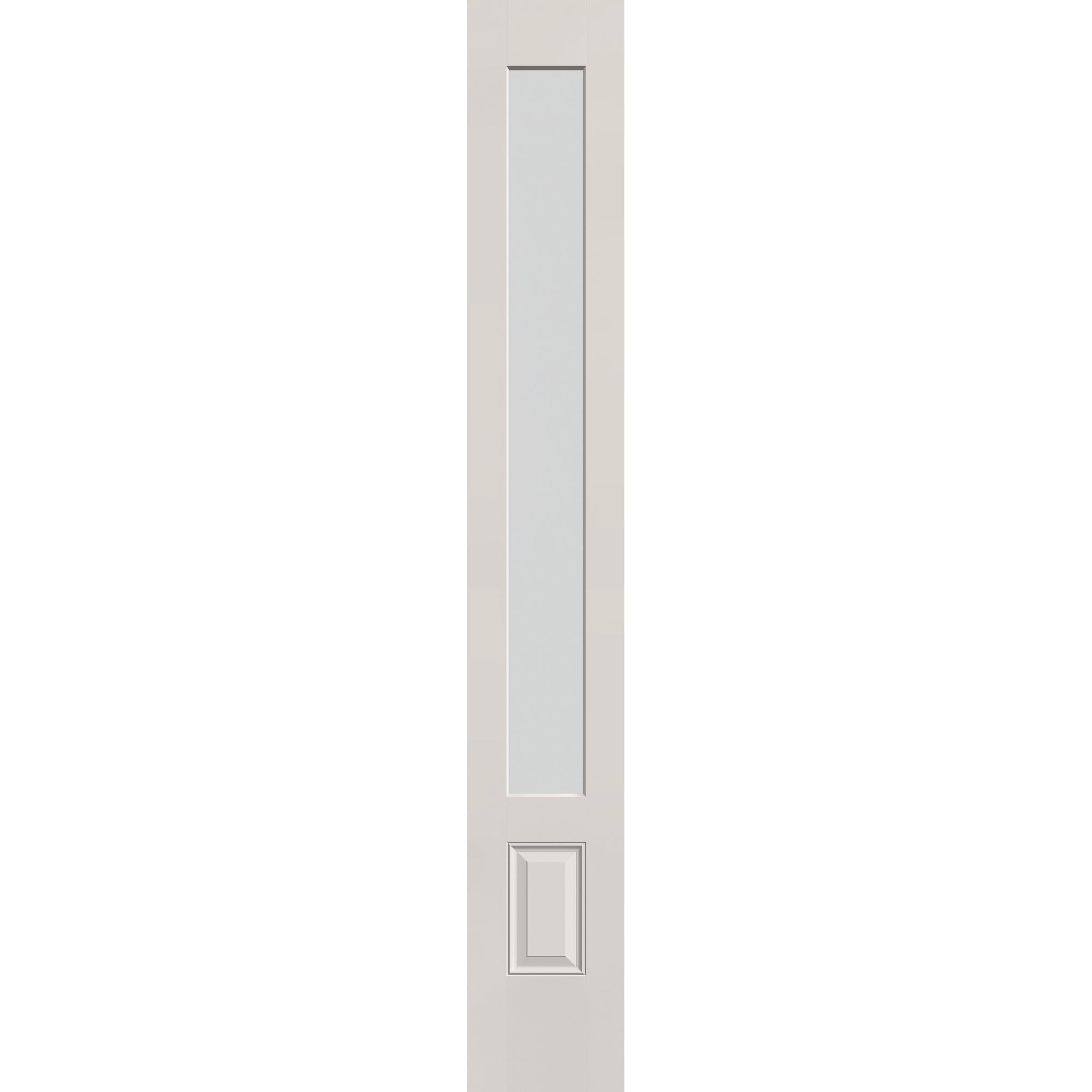 Frost flush glazed fiberglass sidelite panel, 3/4 lite, 14" x 96", white satin smooth finish