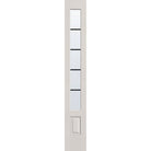 5 light grille flush glazed fiberglass sidelite panel, 3/4 lite, 14" x 96", white satin smooth finish, white grilles between glass