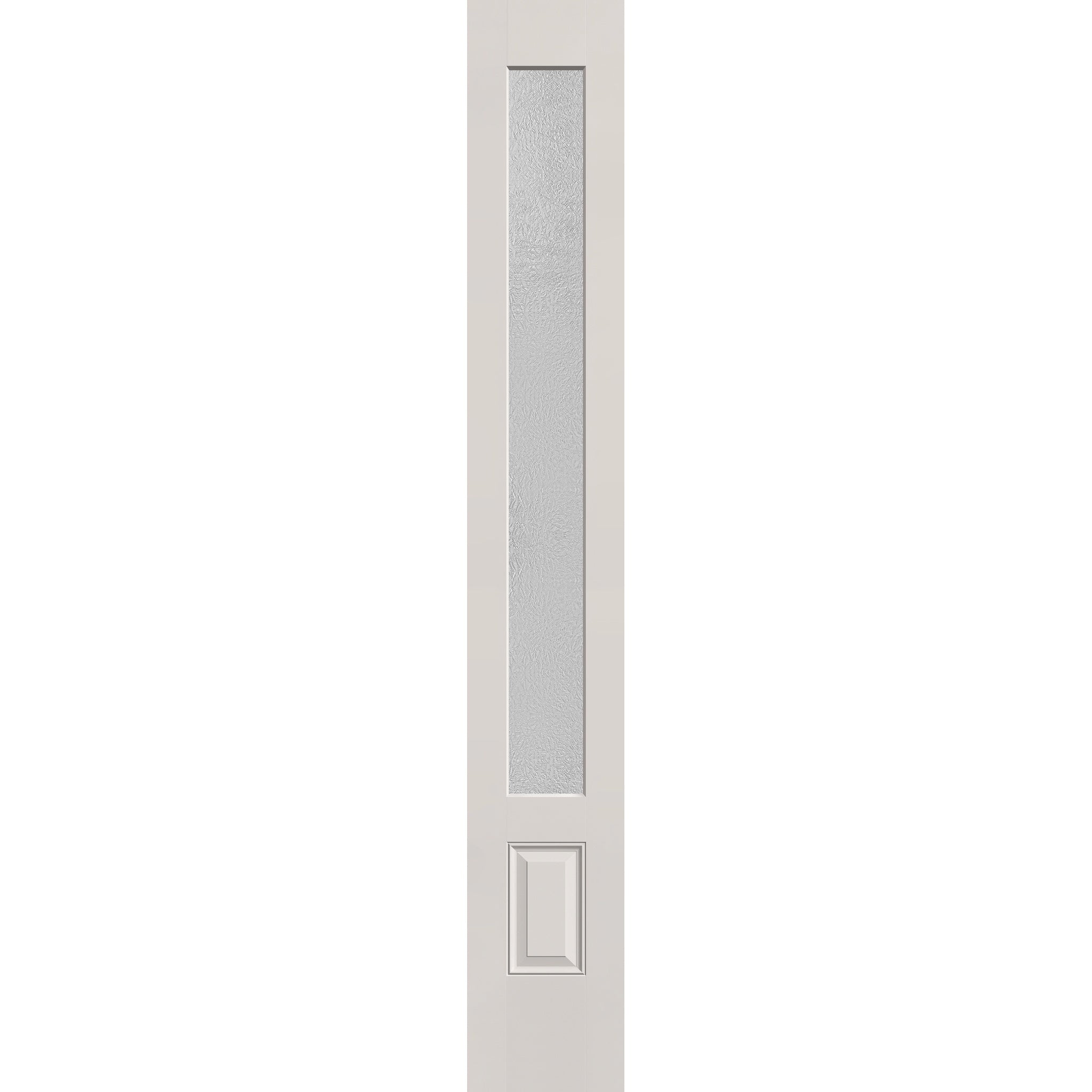 Micro-Granite flush glazed hurricane-rated fiberglass sidelite panel, 3/4 lite, 14" x 96", white satin smooth finish
