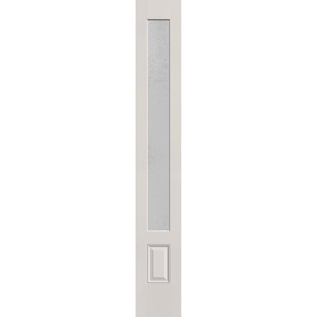 Micro-Granite flush glazed hurricane-rated fiberglass sidelite panel, 3/4 lite, 14" x 96", white satin smooth finish