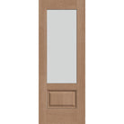 Frost flush glazed hurricane-rated fiberglass entry door, 3/4 lite, 30" x 80", tan woodgrain finish