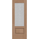 Vapor flush glazed fiberglass entry door, 3/4 lite, 30" x 80", tan woodgrain finish