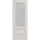 Micro-Granite flush glazed hurricane-rated fiberglass entry door, 3/4 lite, 30" x 80", white satin smooth finish