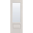 Clear flush glazed fiberglass entry door, 3/4 lite, 30" x 80", white satin smooth finish