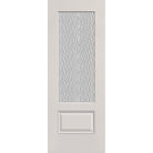 Vapor flush glazed fiberglass entry door, 3/4 lite, 30" x 80", white satin smooth finish