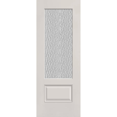 Vapor flush glazed fiberglass entry door, 3/4 lite, 30" x 80", white satin smooth finish