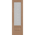 Vapor flush glazed fiberglass entry door, 3/4 lite, 30" x 96", tan woodgrain finish