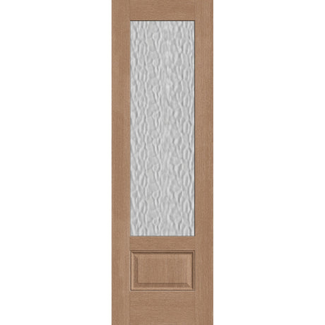 Vapor flush glazed fiberglass entry door, 3/4 lite, 30" x 96", tan woodgrain finish