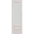 Frost flush glazed hurricane-rated fiberglass entry door, 3/4 lite, 30" x 96", white satin smooth finish