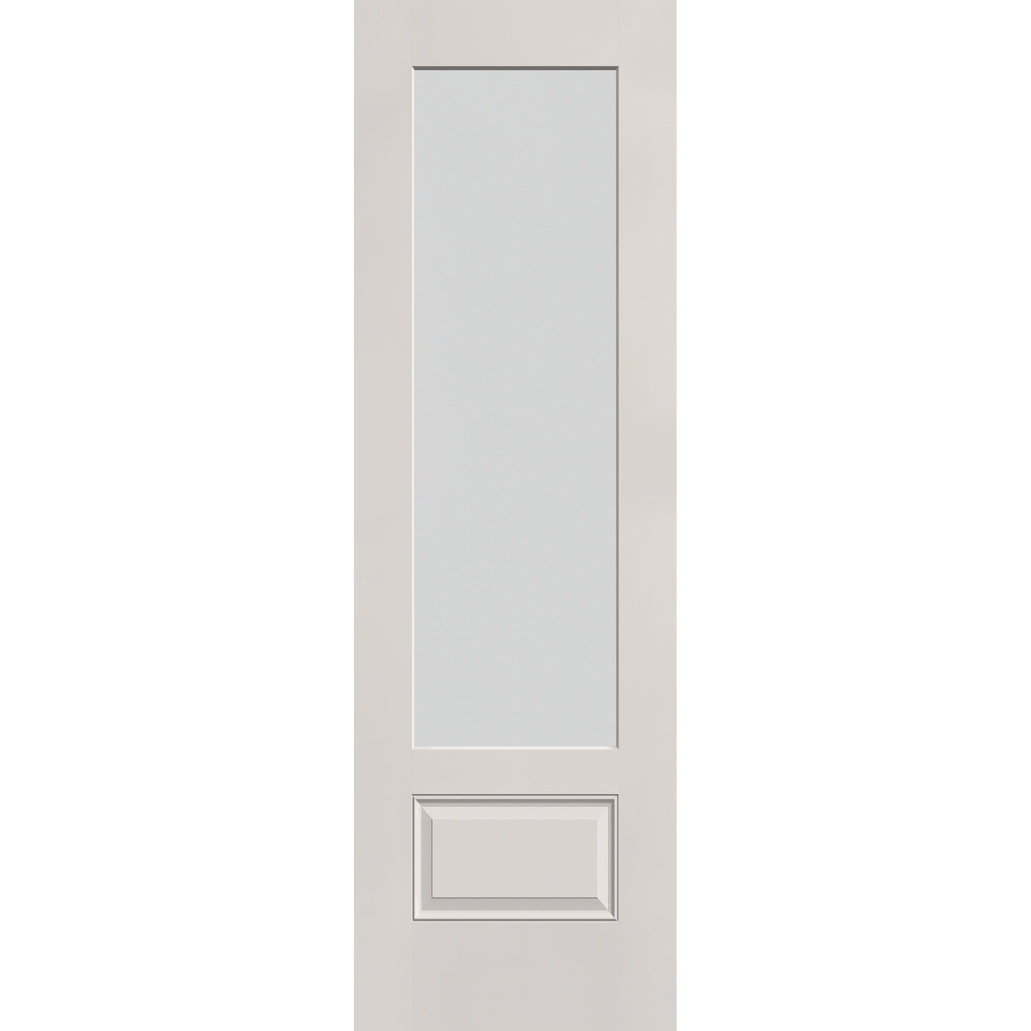 Frost flush glazed fiberglass entry door, 3/4 lite, 30" x 96", white satin smooth finish