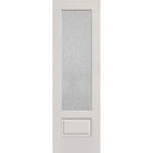 Rain flush glazed fiberglass entry door, 3/4 lite, 30" x 96", white satin smooth finish
