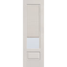 Raise & Lower Blinds flush glazed fiberglass entry door, 3/4 lite, 30" x 96", white satin smooth finish, white blinds