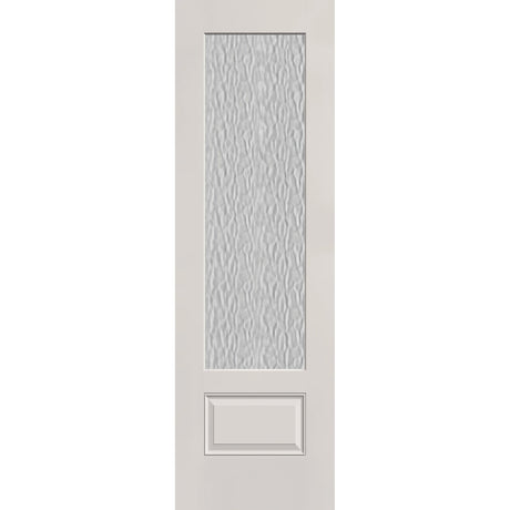 Vapor flush glazed fiberglass entry door, 3/4 lite, 30" x 96", white satin smooth finish