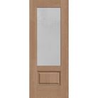 Micro-Granite flush glazed fiberglass entry door, 3/4 lite, 32" x 80", tan woodgrain finish