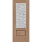 Vapor flush glazed fiberglass entry door, 3/4 lite, 32" x 80", tan woodgrain finish