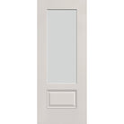 Frost flush glazed fiberglass entry door, 3/4 lite, 32" x 80", white satin smooth finish