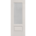 Micro-Granite flush glazed fiberglass entry door, 3/4 lite, 32" x 80", white satin smooth finish
