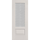 Vapor flush glazed fiberglass entry door, 3/4 lite, 32" x 80", white satin smooth finish