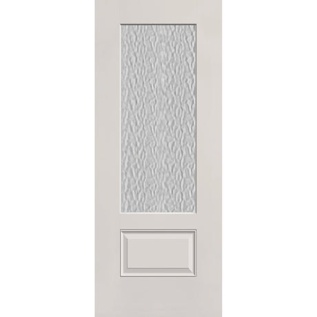 Vapor flush glazed fiberglass entry door, 3/4 lite, 32" x 80", white satin smooth finish