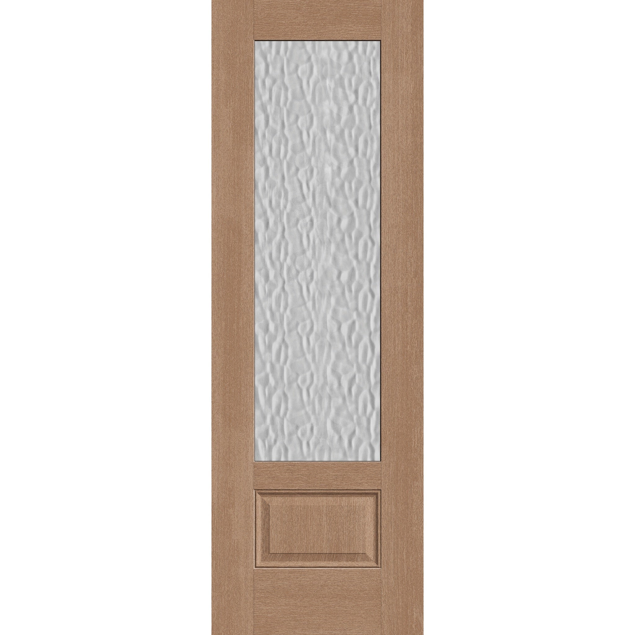 Vapor flush glazed fiberglass entry door, 3/4 lite, 32" x 96", tan woodgrain finish