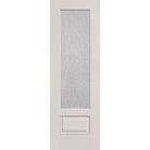 Rain flush glazed hurricane-rated fiberglass entry door, 3/4 lite, 32" x 96", white satin smooth finish