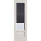 Raise & Lower Blinds flush glazed fiberglass entry door, 3/4 lite, 32" x 96", white satin smooth finish, slate blinds