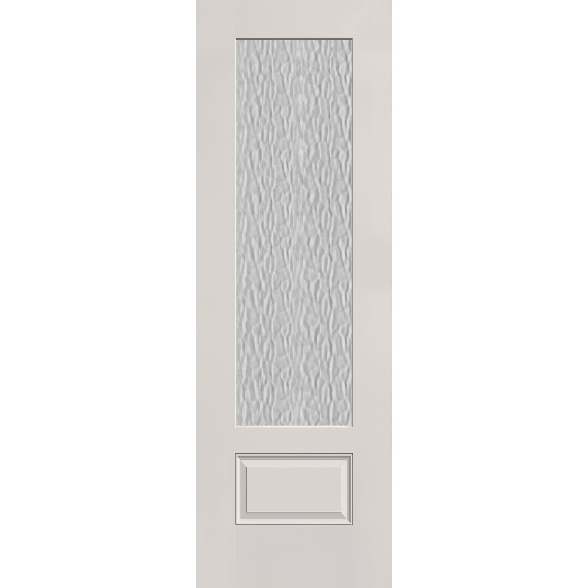 Vapor flush glazed fiberglass entry door, 3/4 lite, 32" x 96", white satin smooth finish