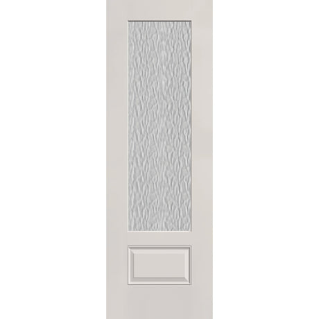 Vapor flush glazed fiberglass entry door, 3/4 lite, 32" x 96", white satin smooth finish