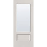 Clear flush glazed hurricane-rated fiberglass entry door, 3/4 lite, 34" x 80", white satin smooth finish