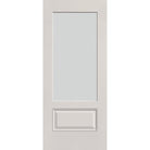 Frost flush glazed fiberglass entry door, 3/4 lite, 34" x 80", white satin smooth finish