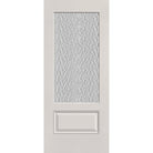 Vapor flush glazed fiberglass entry door, 3/4 lite, 34" x 80", white satin smooth finish