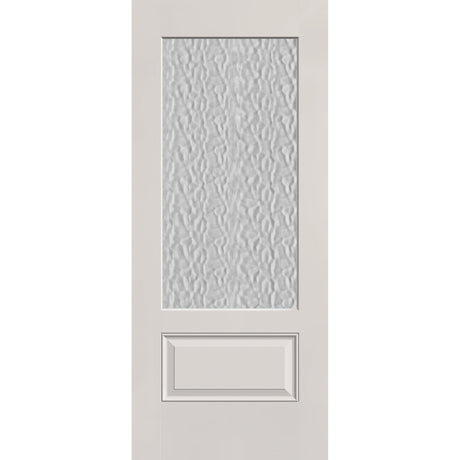 Vapor flush glazed fiberglass entry door, 3/4 lite, 34" x 80", white satin smooth finish